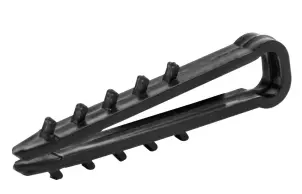 Дюбель - ялинка 6 mm для плоского проводу e.metiz.dowel.flat.fir.black.6, чорний 100 шт. №2