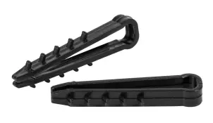 Дюбель - ялинка 6 mm для плоского проводу e.metiz.dowel.flat.fir.black.6, чорний 100 шт. №3