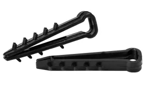 Дюбель - ялинка 8 mm для плоского проводу e.metiz.dowel.flat.fir.black.8, чорний 100 шт. №3
