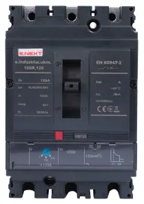 Силовий автоматичний вимикач e.industrial.ukm.160R.125 з регулюванням, 3р, 125А №1
