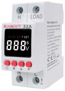 Реле контролю напруги однофазне 32А з індикацією e.control.v32 №2
