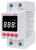 Реле контролю напруги однофазне 63А з індикацією e.control.v63