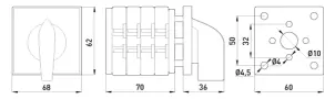 Пакетный переключатель LK40/4.324-ZP/45 щитовой, с передней панелью, 0-звезда-треугольник, 40А №4