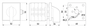 Пакетный переключатель LK25/4.322-SP/45 щитовой, на DIN – рейку, 0-1-2, 25А №5