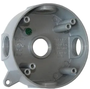 Коробка розподільча (монтажна) металева без кришки e.industrial.pipe.db.round.thread.5.x.3/4", кругла на 5 різьбових вводів для труб 3/4" №1