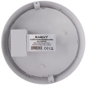 Светильник светодиодный влагозащищенный e.LED.rondo.18.6500.white, 18Вт, 6500К, IP54, белый №3