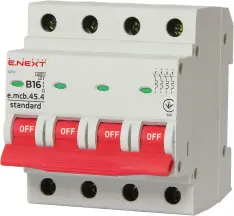 Модульний автоматичний вимикач e.mcb.stand.45.4.В16, 4р, 16А, В, 4,5 кА