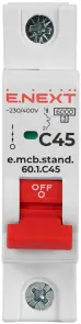 Модульний автоматичний вимикач e.mcb.stand.60.1.C45, 1р, 45А, C, 6кА №3