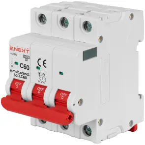 Модульный автоматический выключатель e.mcb.stand.60.3.C60, 3р, 60А, C, 6кА №1