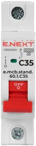Модульный автоматический выключатель e.mcb.stand.60.1.C35, 1р, 35А, C, 6кА №2