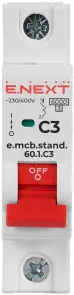 Модульный автоматический выключатель e.mcb.stand.60.1.C3, 1р, 3А, C, 6кА №3