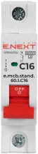 Модульный автоматический выключатель e.mcb.stand.60.1.C16, 1р, 16А, C, 6кА