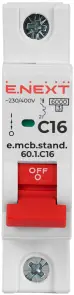 Модульний автоматичний вимикач e.mcb.stand.60.1.C16, 1р, 16А, C, 6кА №1