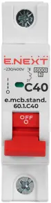 Модульный автоматический выключатель e.mcb.stand.60.1.C40, 1р, 40А, C, 6кА №3