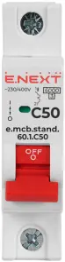 Модульный автоматический выключатель e.mcb.stand.60.1.C50, 1р, 50А, C, 6кА №2