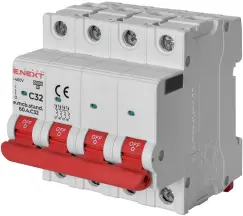 Модульный автоматический выключатель e.mcb.stand.60.4.C32, 4р, 32А, C, 6кА