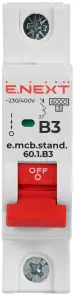 Модульный автоматический выключатель e.mcb.stand.60.1.B3, 1р, 3А, B, 6кА №2