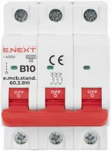 Модульный автоматический выключатель e.mcb.stand.60.3.B10, 3р, 10А, B, 6кА