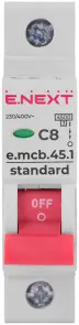 Модульный автоматический выключатель e.mcb.stand.45.1.C8, 1р, 8А, C, 4,5 кА №2
