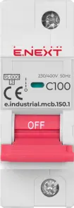 Модульний автоматичний вимикач e.industrial.mcb.150.1.C100, 1р, 100А, C, 15кА №1