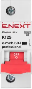 Модульний автоматичний вимикач e.mcb.pro.60.1.K 125 new, 1р, 125А, K, 6кА new №2