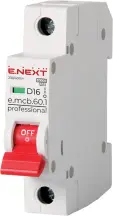 Модульный автоматический выключатель e.mcb.pro.60.1.D.16, 1р, 16А, D, 6кА