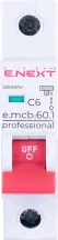 Модульний автоматичний вимикач e.mcb.pro.60.1.C 6 new, 1р, 6А, C, 6кА new