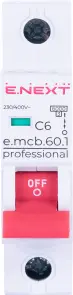 Модульний автоматичний вимикач e.mcb.pro.60.1.C 6 new, 1р, 6А, C, 6кА new №1