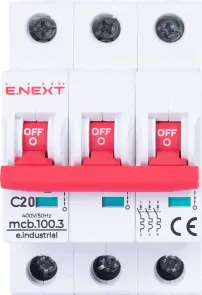 Модульный автоматический выключатель e.industrial.mcb.100.3.C20, 3 г, 20А, C, 10кА №2