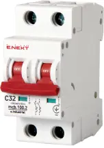 Модульный автоматический выключатель e.industrial.mcb.100.2.C32, 2 г, 32А, C, 10кА