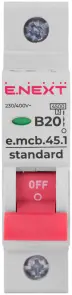 Модульный автоматический выключатель e.mcb.stand.45.1.B20, 1р, 20А, В, 4,5 кА №2