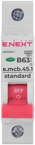 Модульный автоматический выключатель e.mcb.stand.45.1.B63, 1р, 63А, В, 4,5 кА №2