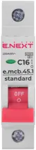 Модульный автоматический выключатель e.mcb.stand.45.1.C16, 1р, 16А, C, 4,5 кА