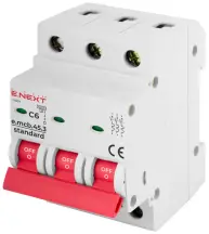 Модульный автоматический выключатель e.mcb.stand.45.3.C6, 3р, 6А, C, 4,5 кА