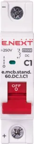Модульный автоматический выключатель e.mcb.stand.60.DC.1.C1, 1р, 1А, C, 6кА, DC №2