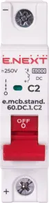 Модульний автоматичний вимикач e.mcb.stand.60.DC.1.C2, 1р, 2А, C, 6кА, DC №2