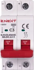 Модульный автоматический выключатель e.mcb.stand.60.DC.2.C3, 2р, 3А, C, 6кА, DC №2