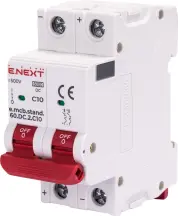 Модульный автоматический выключатель e.mcb.stand.60.DC.2.C10, 2р, 10А, C, 6кА, DC
