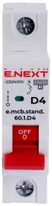 Модульний автоматичний вимикач e.mcb.stand.60.1.D4, 1р, 4А, D, 6кА №2
