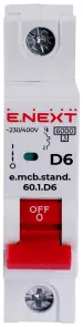 Модульний автоматичний вимикач e.mcb.stand.60.1.D6, 1р, 6А, D, 6кА №2