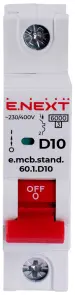 Модульный автоматический выключатель e.mcb.stand.60.1.D10, 1р, 10А, D, 6кА №2