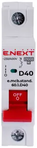 Модульный автоматический выключатель e.mcb.stand.60.1.D40, 1р, 40А, D, 6кА №2