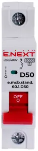 Модульный автоматический выключатель e.mcb.stand.60.1.D50, 1р, 50А, D, 6кА №2
