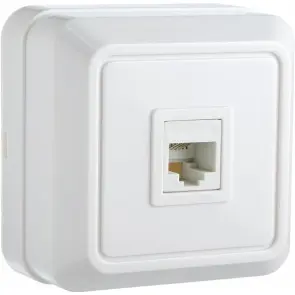Розетка телефонная РЗtf-1-Ct-W (белая) №1