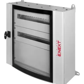 Корпус металевий e.mbox.industrial.n.144.bc.gl IP55 навісний на 144 модулів з суцільною панеллю, зі склом №1