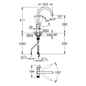 Змішувач для кухні Grohe StartCurve 30592000 №3