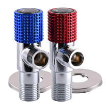 Комплект кранов угловых керамика SOLOMON EXCLUSIVE 1/2”X1/2” 9889 RED/BLUE (комплект 2шт.)