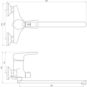 Смеситель для ванны Globus Lux SEVA GLSV-0208 №4