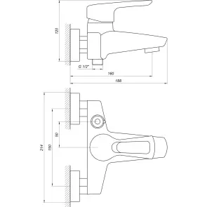 Смеситель для ванны Globus Lux SEVA GLSV-0102N №5