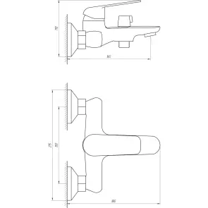 Смеситель для ванны Globus Lux Koln GLK-0102N №7